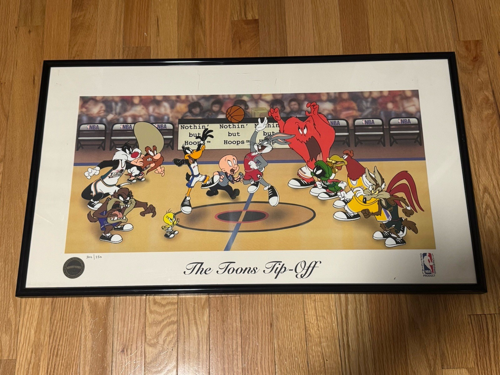 Looney Tunes The Toons Tip-Off Framed Limited Edition NBA Licensed #302/350 Rare Looney Tunes The Toons Tip-Off Framed Limited Edition NBA Licensed #302/350 Rare