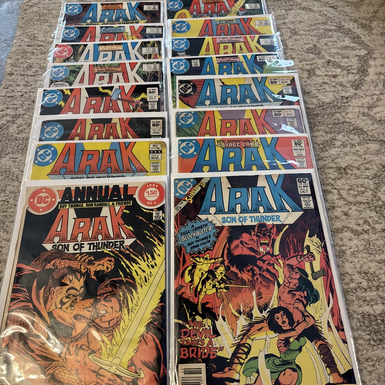 Arak Son Of Thunder 16 Issue Lot DC Comics Roy Thomas Bronze Age 1980s Vintage Arak Son Of Thunder 16 Issue Lot DC Comics Roy Thomas Bronze Age 1980s Vintage