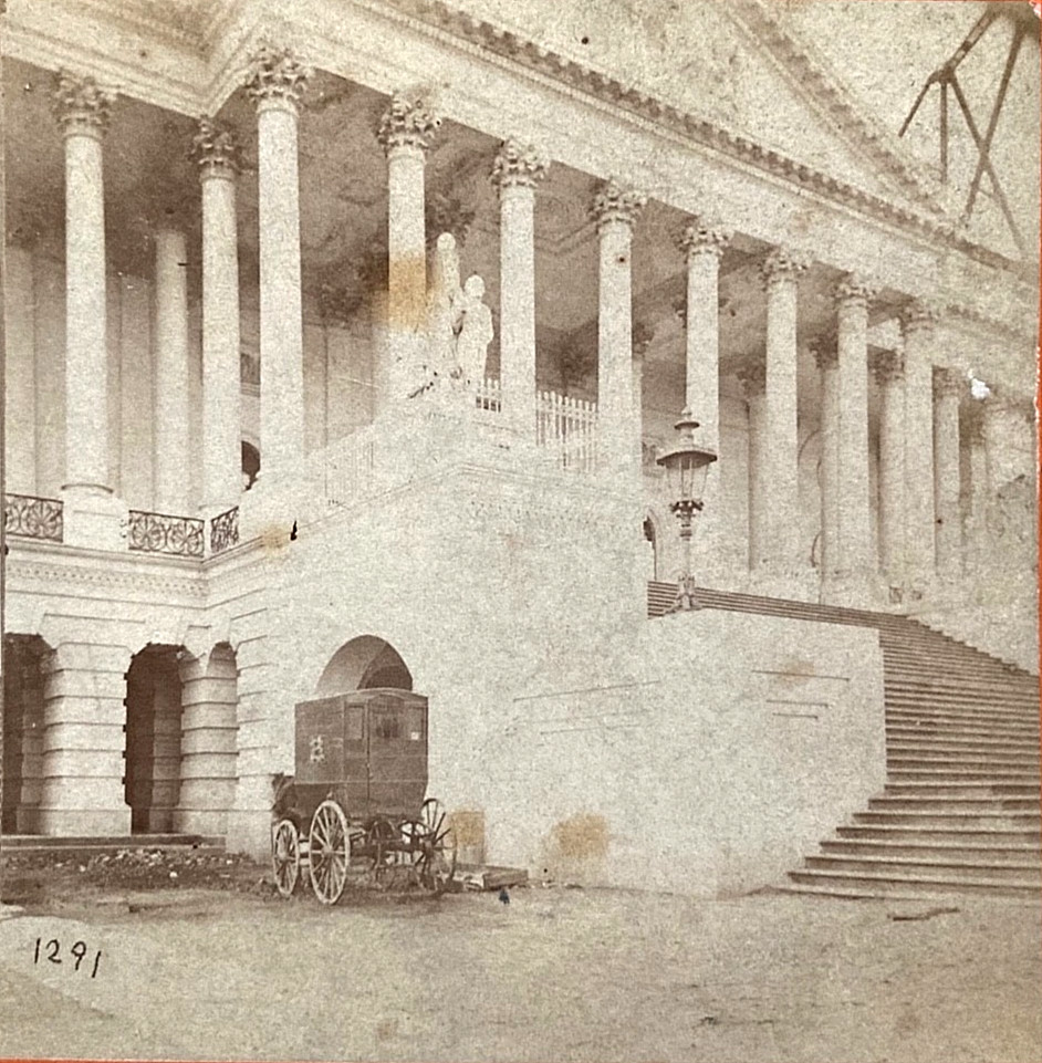 Rare 1865 Civil War Stereoview  U.S. Capitol Wartime Construction Depot Anthony