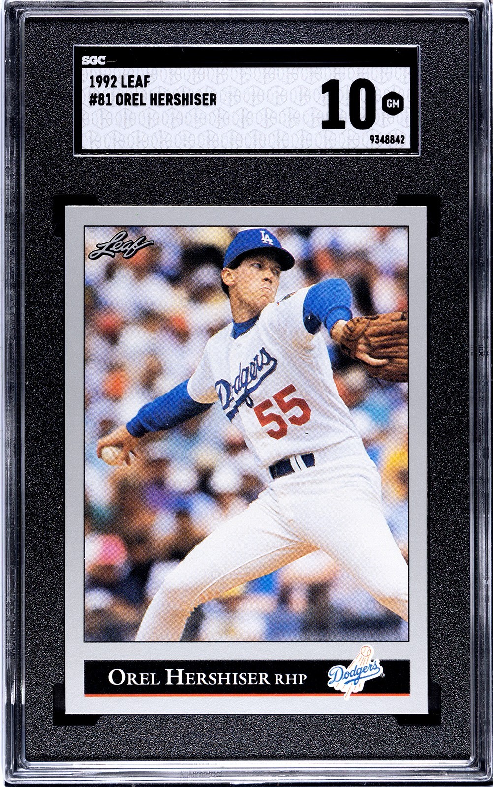 1992 Leaf #81 Orel Hershiser SGC 10 (SC-1) 1992 Leaf #81 Orel Hershiser SGC 10 (SC-1)