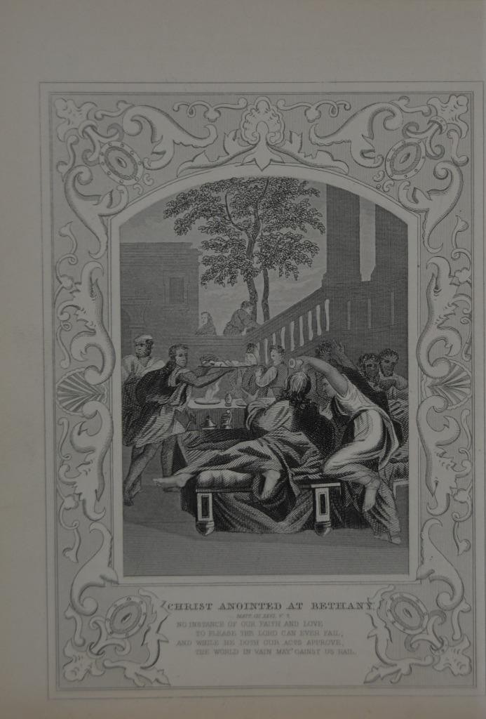 Antique Religious Art Christ Anointed at Bethany 1860 Engraving Christianity Antique Religious Art Christ Anointed at Bethany 1860 Engraving Christianity