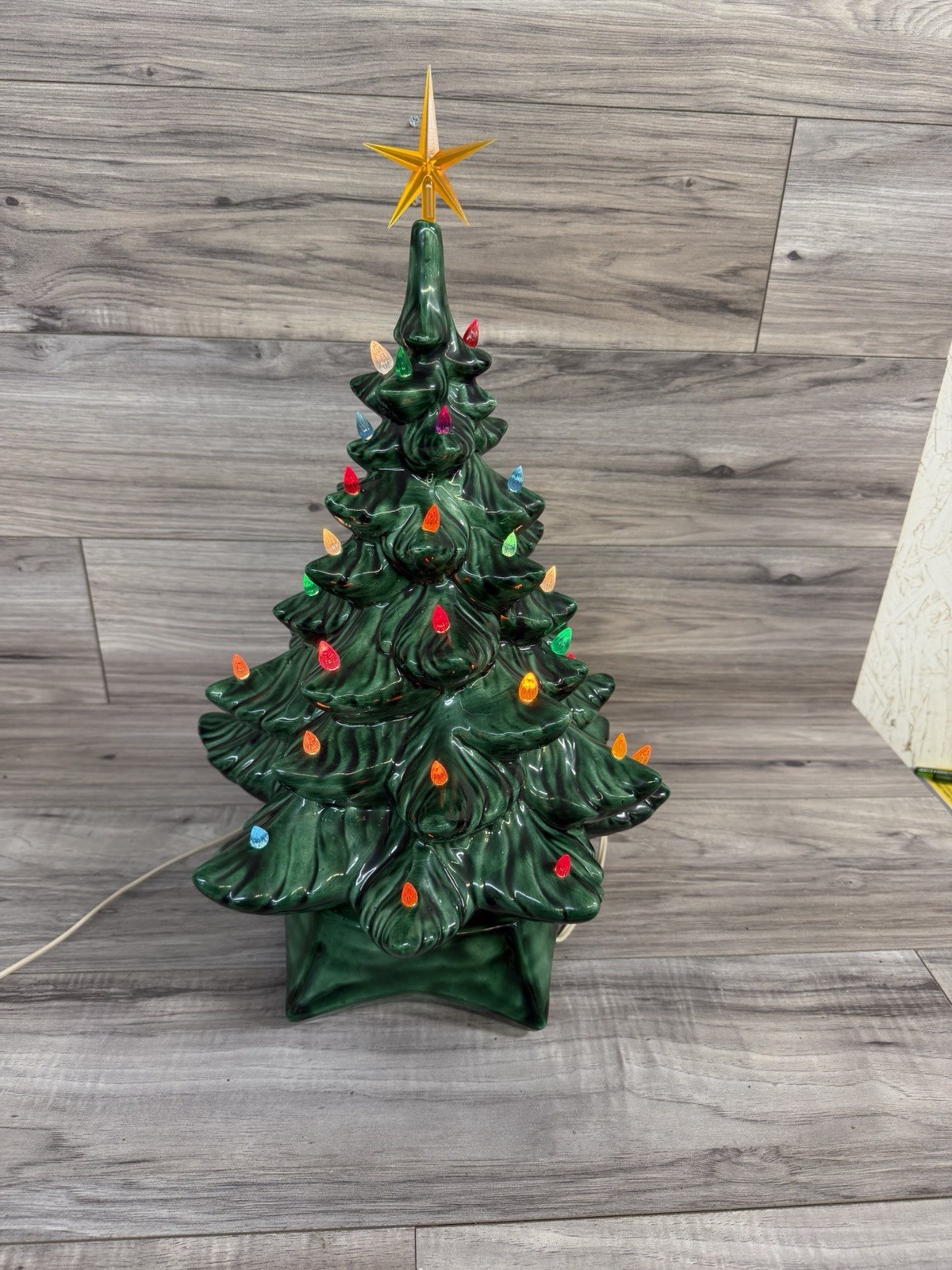 Ceramic Christmas Tree Holland Mold Lighted Vintage Ceramic Christmas Tree Holland Mold Lighted Vintage
