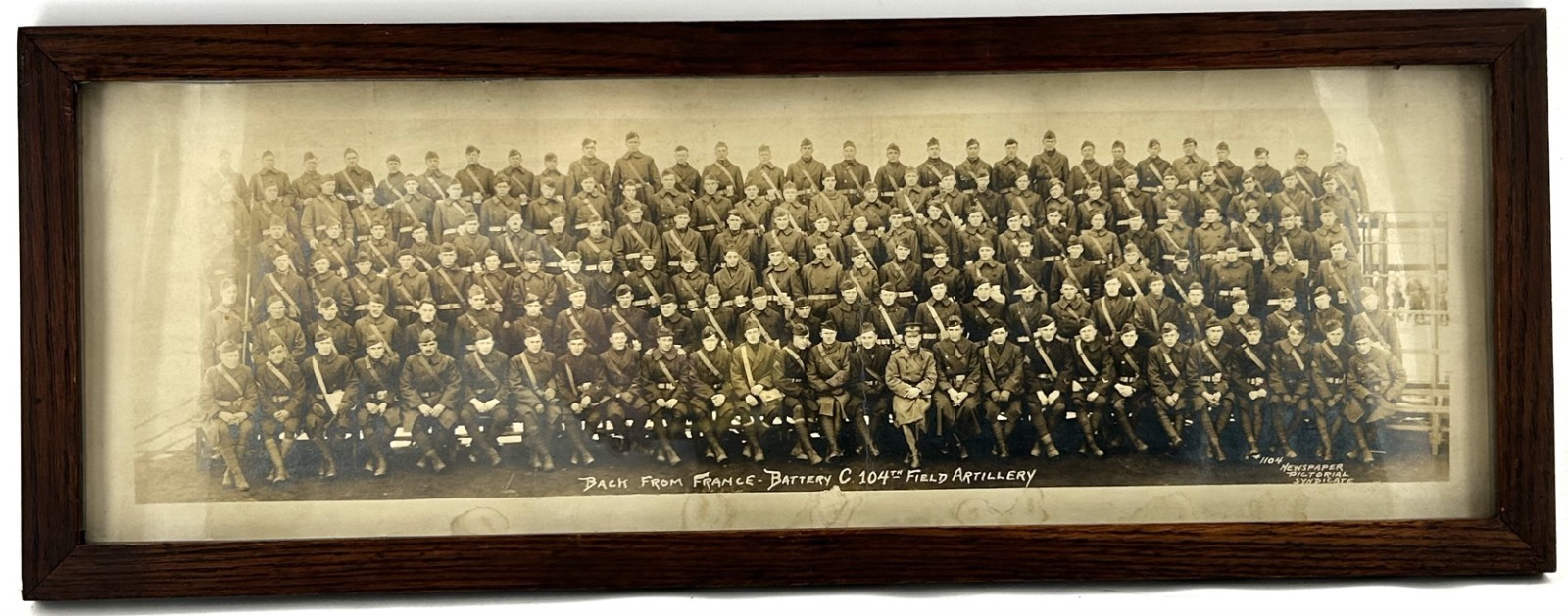 WWI Era Yard Long Photo Battery C - 104th Field Artillery Back From France Photo WWI Era Yard Long Photo Battery C - 104th Field Artillery Back From France Photo