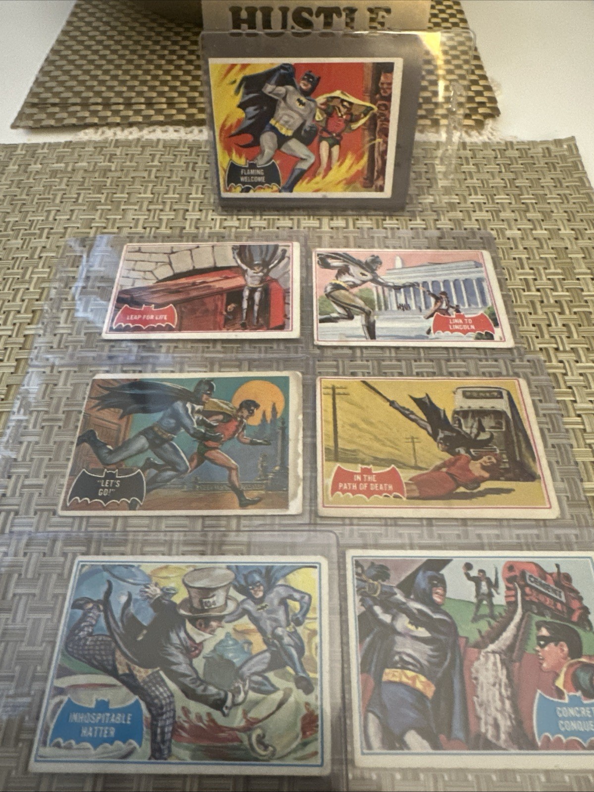 π₯ Rare 1966 Topps Batman (7) Card Lot w/ Penguin , Robin , - Various Condition π₯ Rare 1966 Topps Batman (7) Card Lot w/ Penguin , Robin , - Various Condition