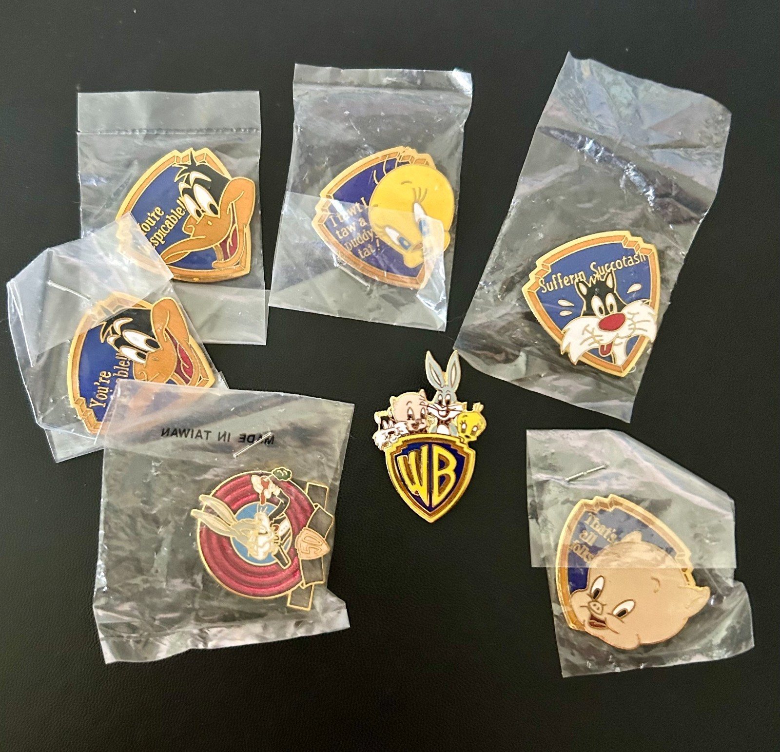Vintage Warner Bros. Looney Tunes Enamel Lapel Pins Vintage Warner Bros. Looney Tunes Enamel Lapel Pins