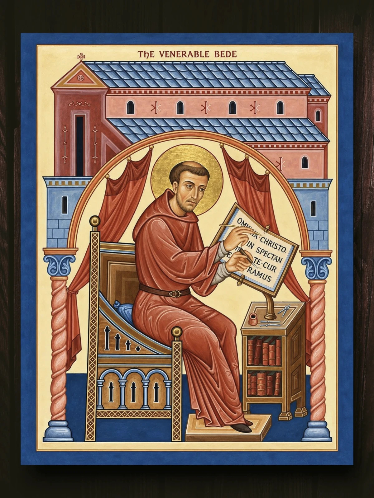 Saint Bede the Venerable Icon — English Church Father | 23x30 cm (9\