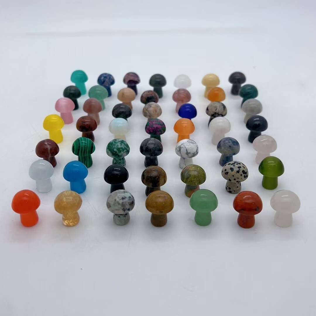 100pcs Wholesale  Random Natural Quartz Mushroom Crystal Massage Healing 15mm