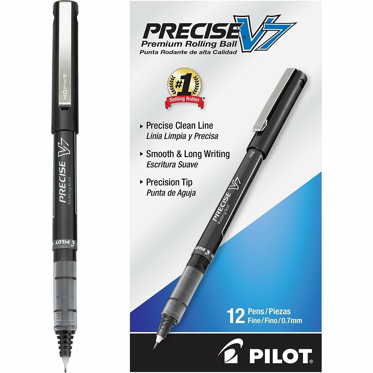 12 Pack - Pilot Precise V7 Stick Rolling Ball Pens, Precision Point Ink, .7mm 12 Pack - Pilot Precise V7 Stick Rolling Ball Pens, Precision Point Ink, .7mm