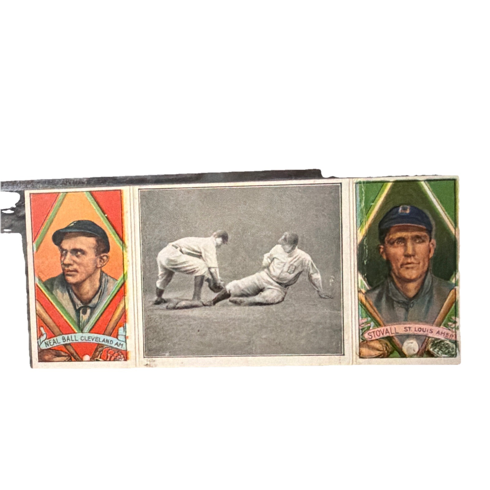 1912 t202 Hassan Close at First Stovall Ball Card vg 1912 t202 Hassan Close at First Stovall Ball Card vg