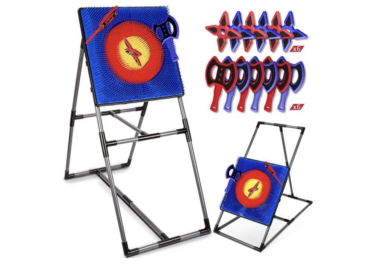 Axe Throwing Game Set - 16 Axes, Indoor/Outdoor Target for Kids 6-12, Backyard F Axe Throwing Game Set - 16 Axes, Indoor/Outdoor Target for Kids 6-12, Backyard F