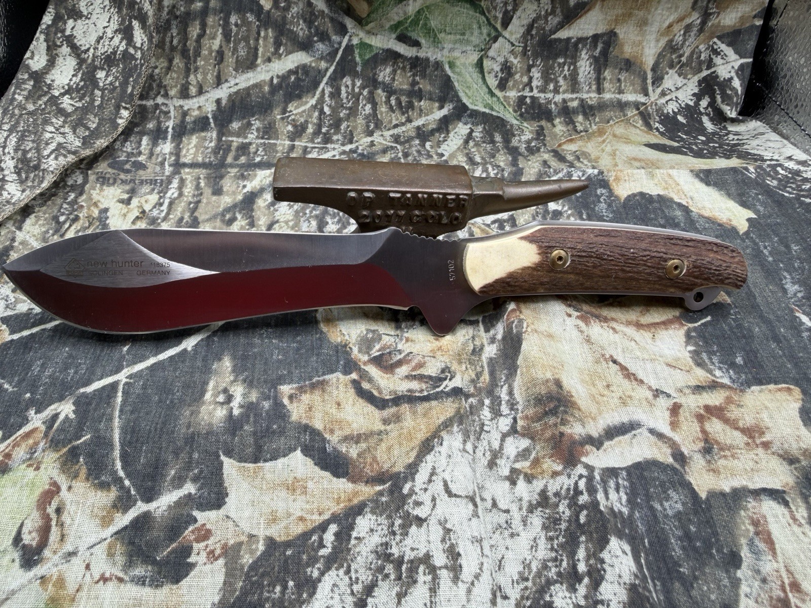 Puma New Hunter 118375 Stag Handle Knife & Sheath Solingen Germany 2001