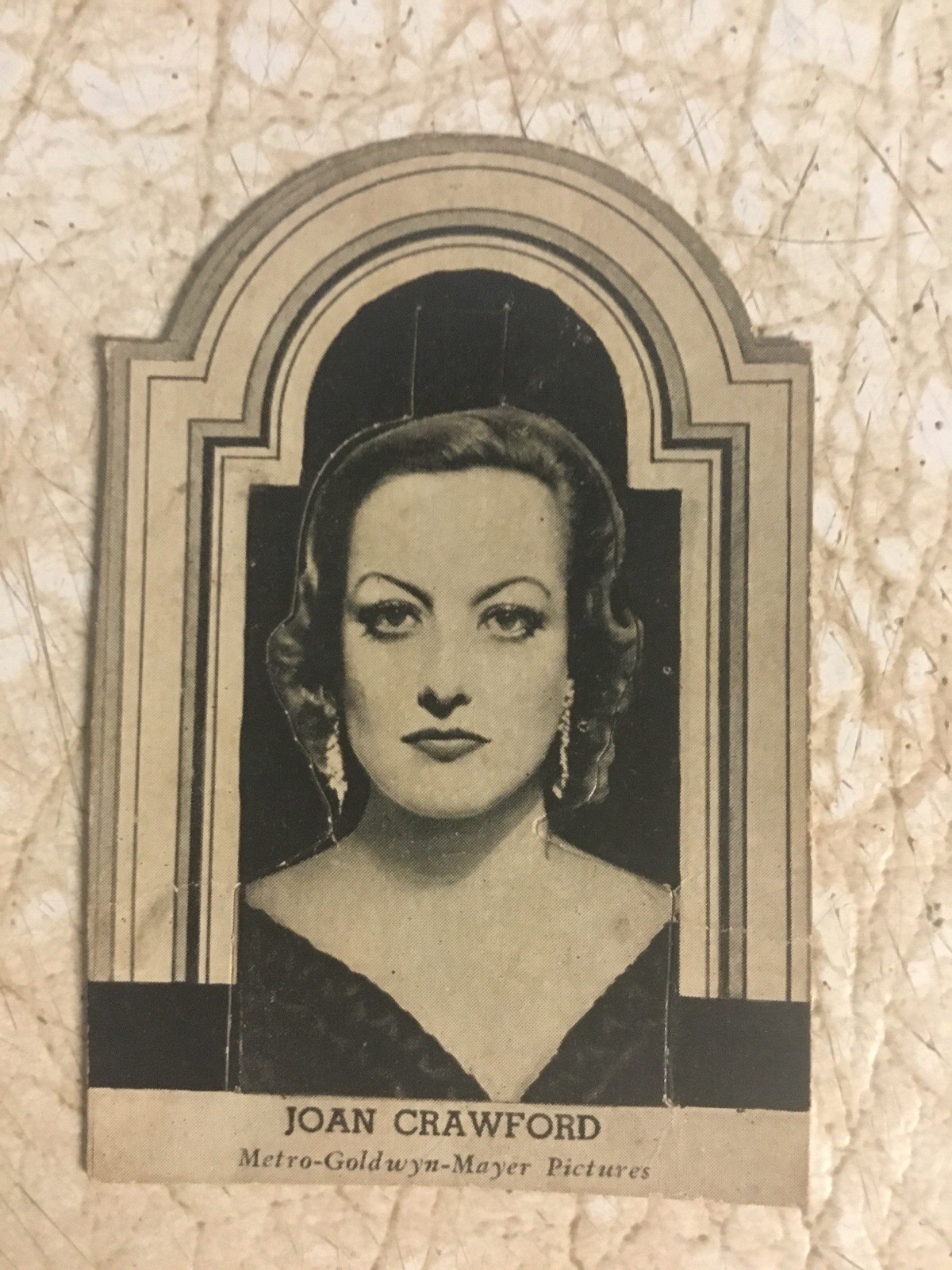 1930's Art Deco Publicity Card Metro Goldwyn Mayer Pictures JOAN CRAWFORD RARE 1930's Art Deco Publicity Card Metro Goldwyn Mayer Pictures JOAN CRAWFORD RARE