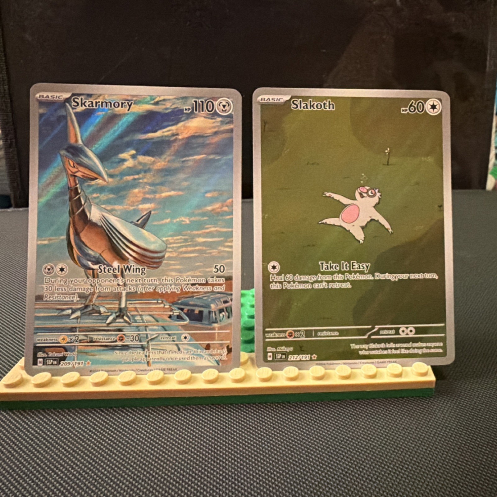 Pokemon Surging Sparks Illustration Rare Lot Skarmory And Slakoth Pokemon Surging Sparks Illustration Rare Lot Skarmory And Slakoth