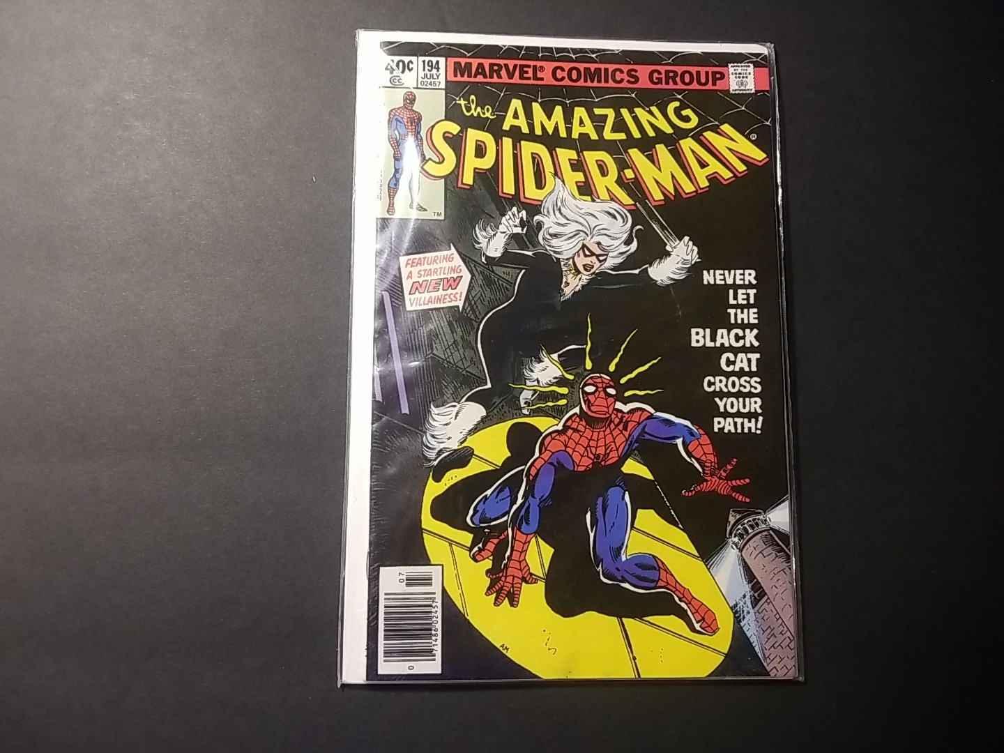 Vintage 1979 No.194 The Amazing Spider Man 1st Black Cat Marvel Near Mint