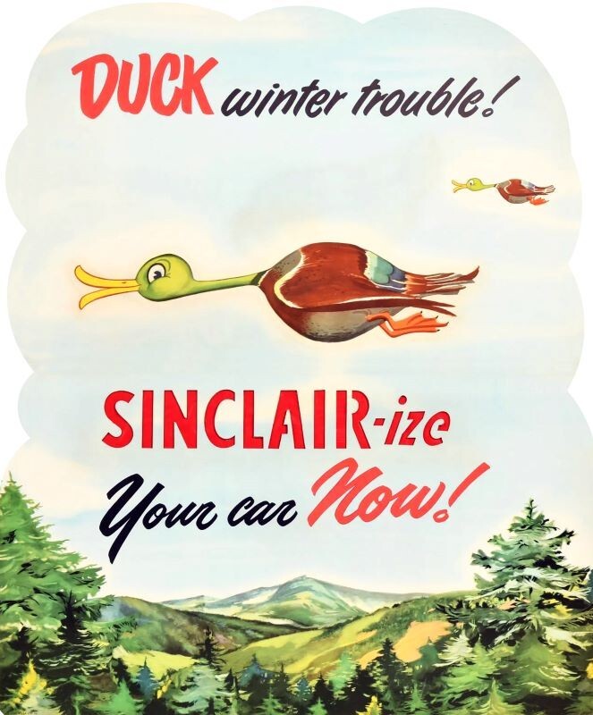 Sinclair-Ize Your Car for Winter Now DIECUT NEW 28\ Sinclair-Ize Your Car for Winter Now DIECUT NEW 28\