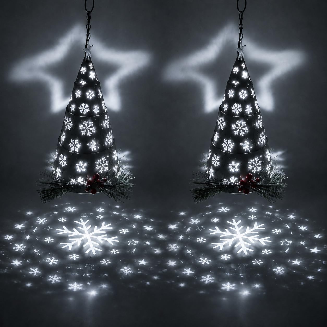 2 Pack Christmas Tree Solar Lanterns Outdoor,Waterproof Hanging Solar Lights for 2 Pack Christmas Tree Solar Lanterns Outdoor,Waterproof Hanging Solar Lights for
