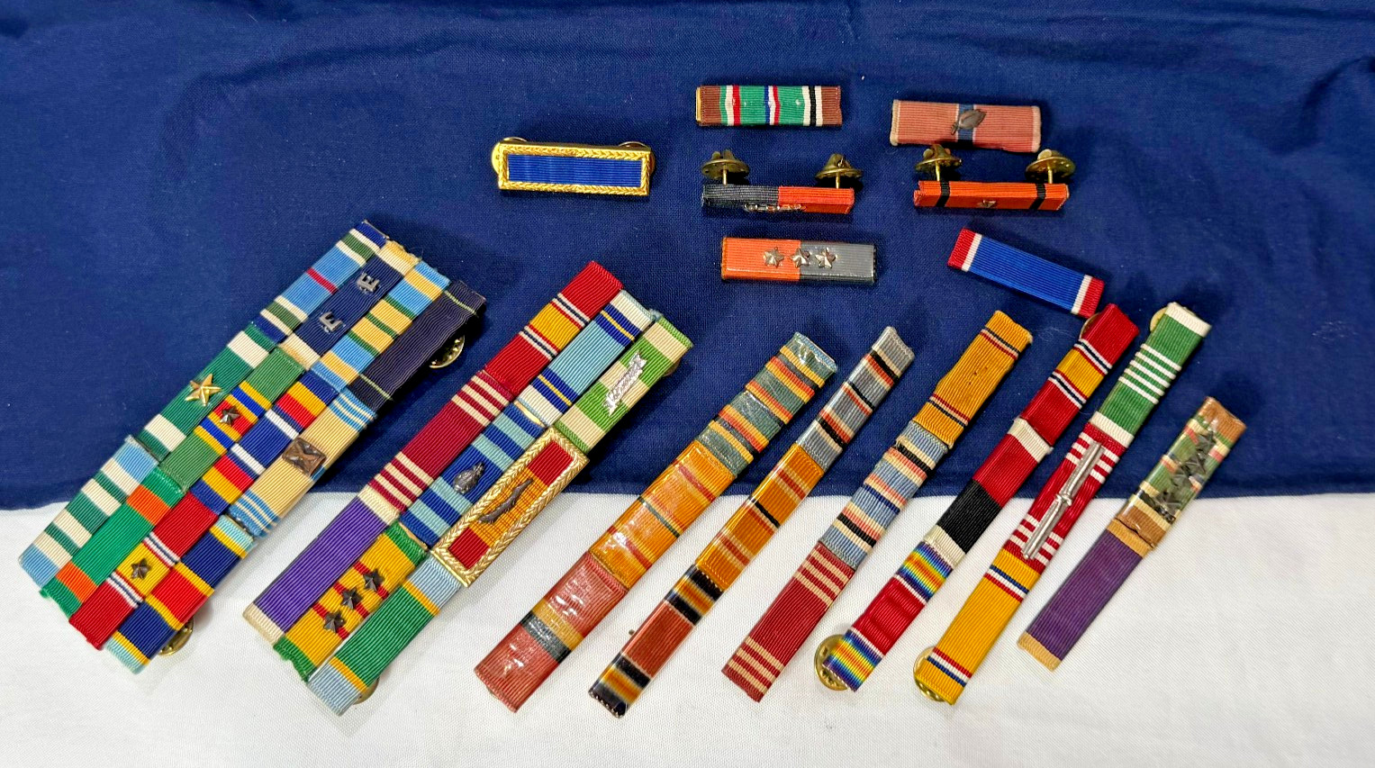 Vtg US Military Ribbon Bar Racks With Pins Naval Marines Honors & Decorations Vtg US Military Ribbon Bar Racks With Pins Naval Marines Honors & Decorations
