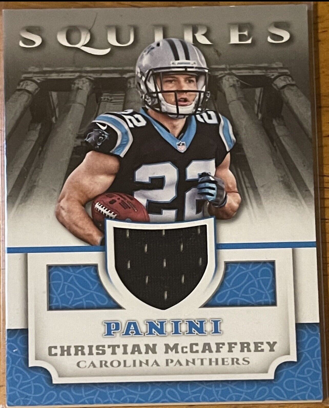 Christian McCaffrey 2017 Panini Squires Rookie Game Worn Patch, No. SQ-CM