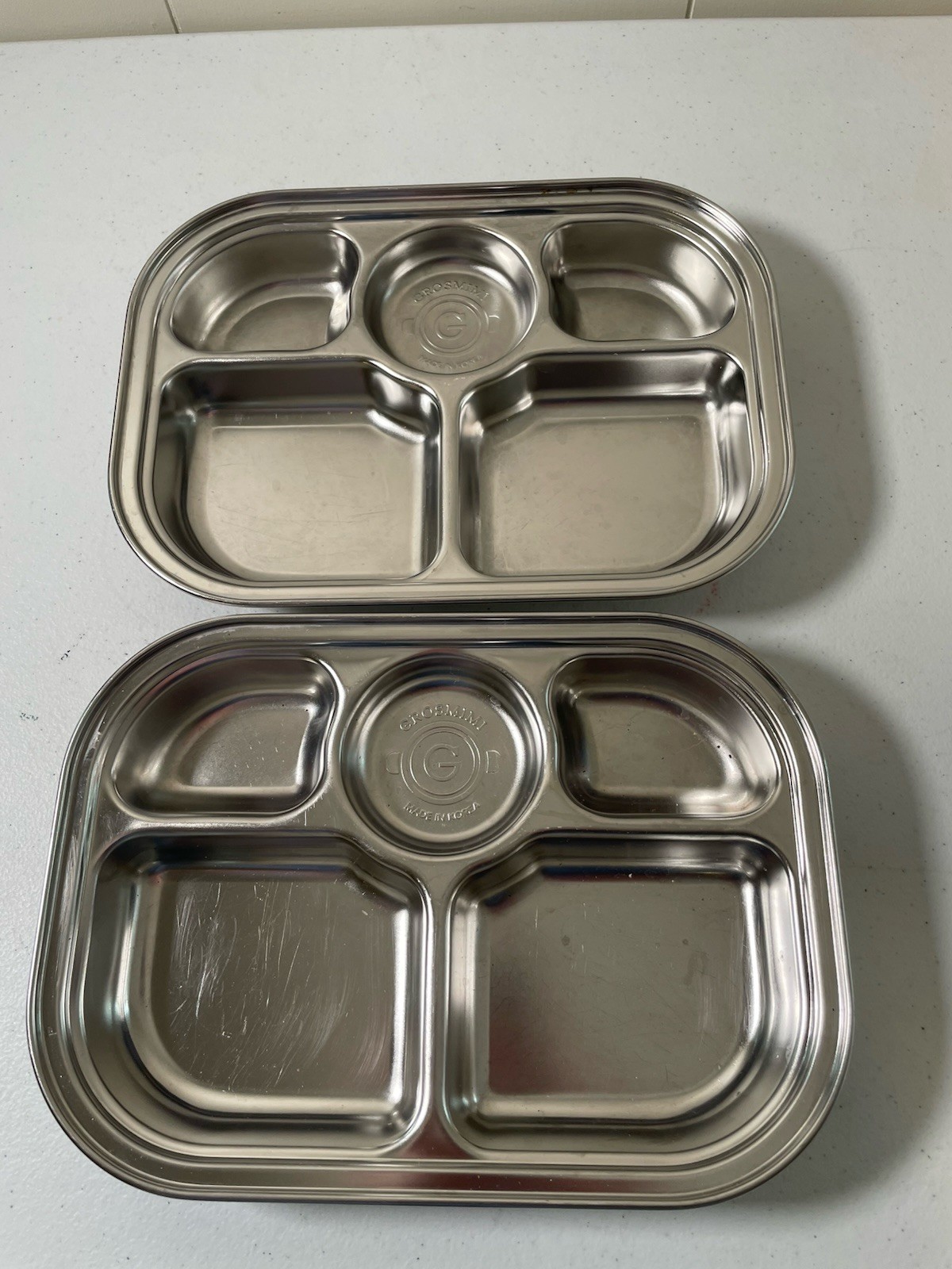 2-Grosmimi Stainless Snack Food Tray with 5 Compartments Excellent 2-Grosmimi Stainless Snack Food Tray with 5 Compartments Excellent
