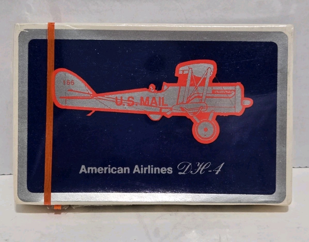 Vintage American Airlines DH-4 U.S. Mail Playing Cards Deck SEALED Collectible Vintage American Airlines DH-4 U.S. Mail Playing Cards Deck SEALED Collectible