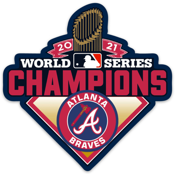 Atlanta Braves World Series Champions 2021 Logo type MLB Baseball Die-Cut MAGNET