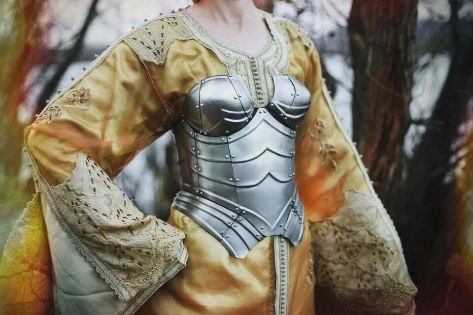 Medieval Steel Armor Corset Queen of the Lake LARP Lady Cuirass Armor Jacket