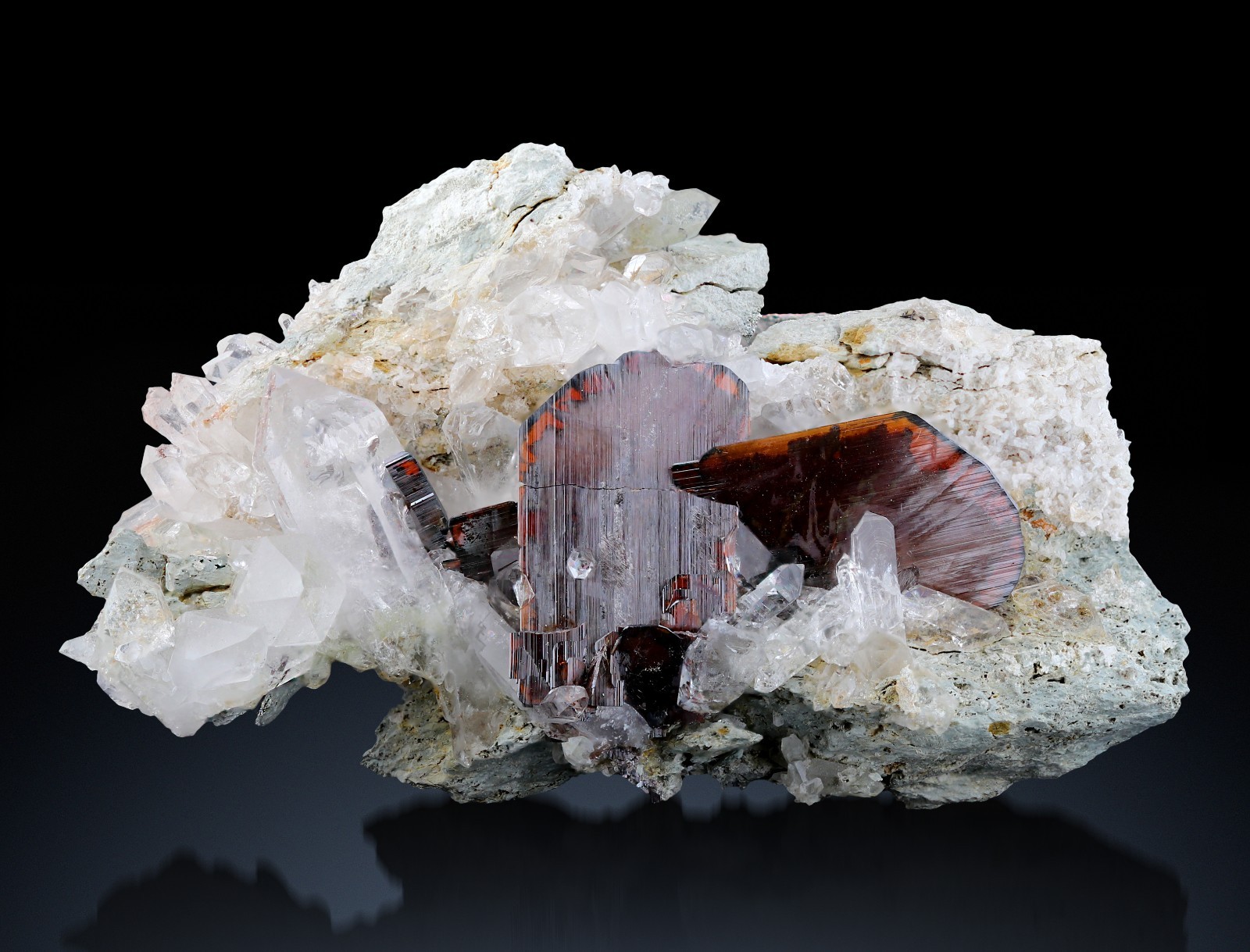 Museum Quality Brookite with Quartz on Matrix | Natural Pakistan Mineral Museum Quality Brookite with Quartz on Matrix | Natural Pakistan Mineral