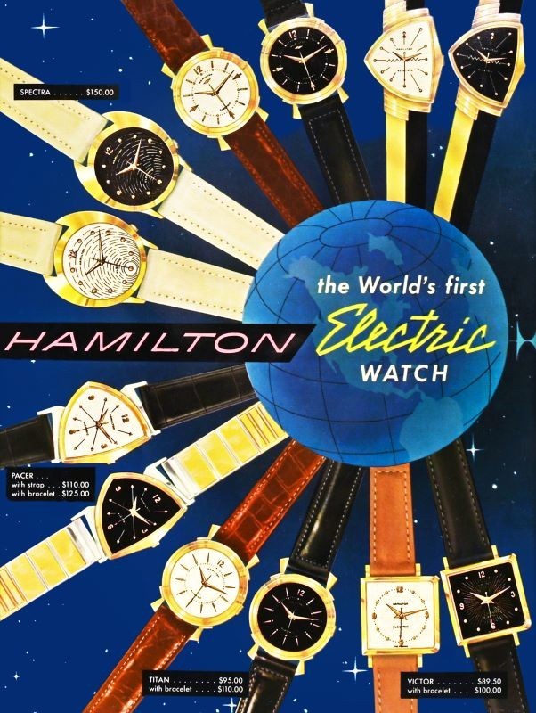 Hamilton - The World\'s First Electric Watch Advertising NEW Sign: 9x12\