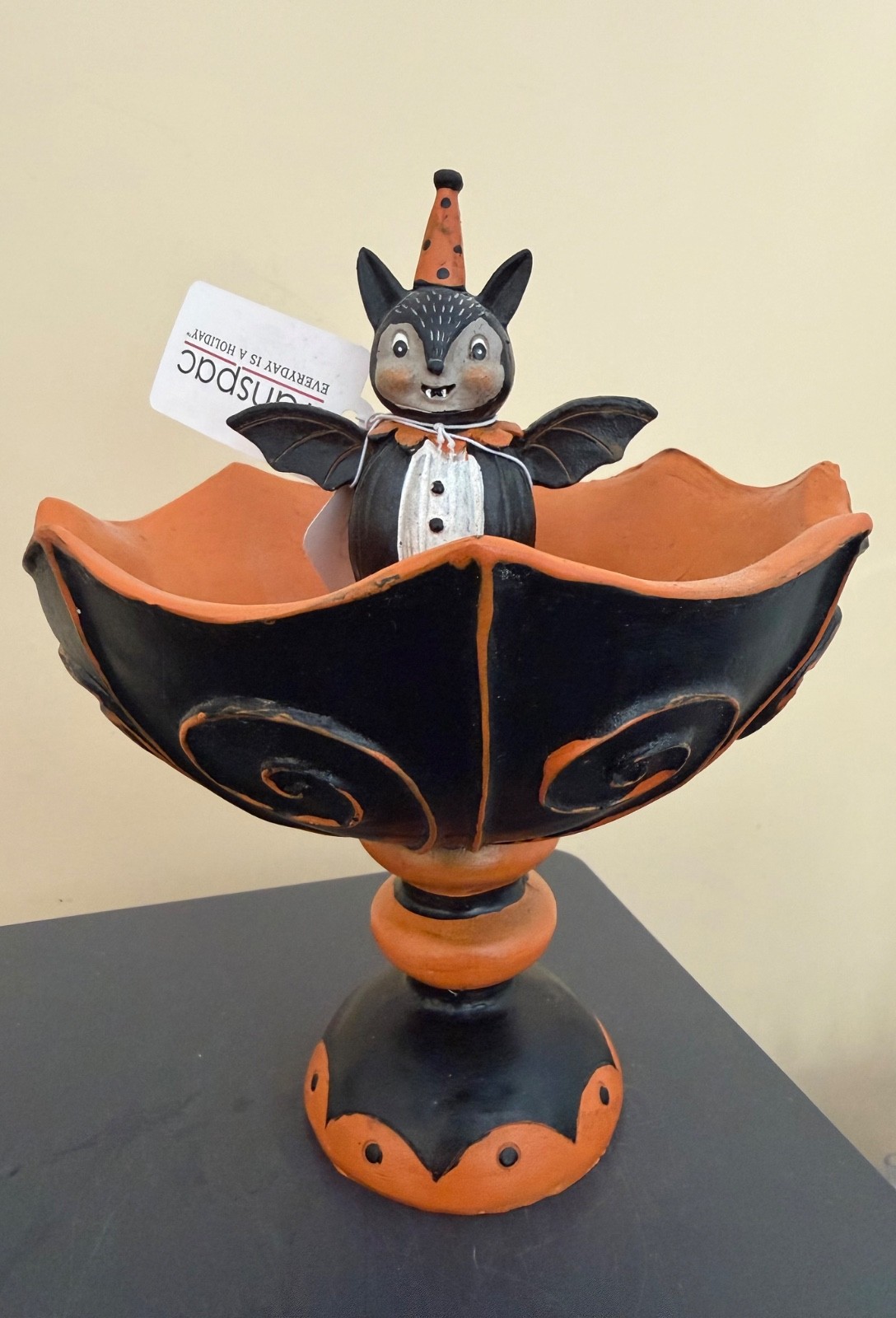Johanna Parker Resin Spooky Bat Treat Stand Halloween NOS (New Old Stock) Johanna Parker Resin Spooky Bat Treat Stand Halloween NOS (New Old Stock)