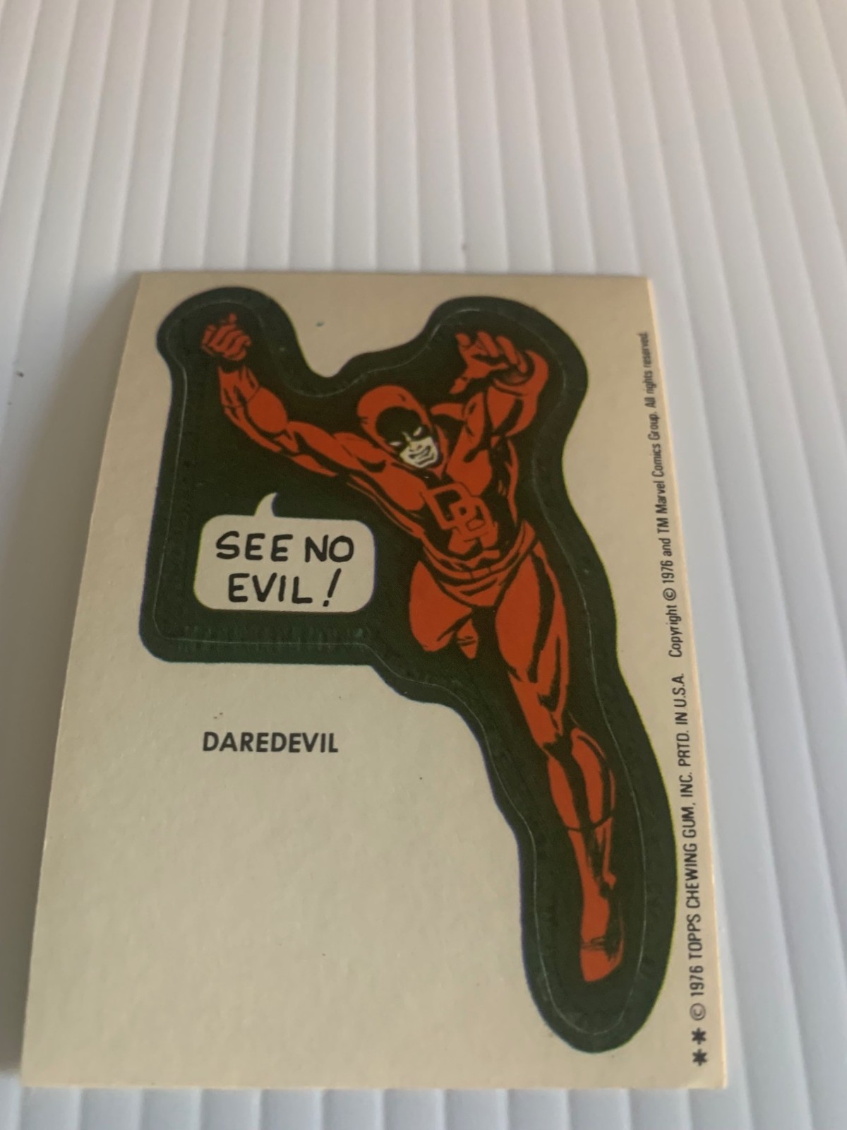 3 THREE 1976 Topps Marvel Stickers Daredevil #11 “See No Evil” VERY NICE CARDS