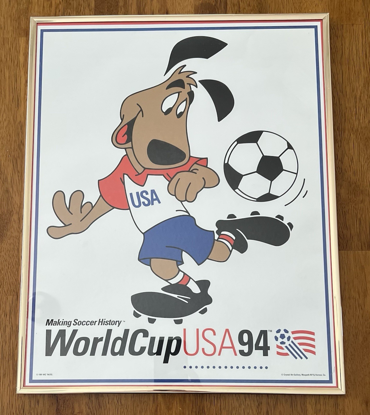 VINTAGE 1994 WORLD CUP USA SOCCER FUTBOL 16X20 POSTER STRIKER MASCOT IN FRAME VINTAGE 1994 WORLD CUP USA SOCCER FUTBOL 16X20 POSTER STRIKER MASCOT IN FRAME