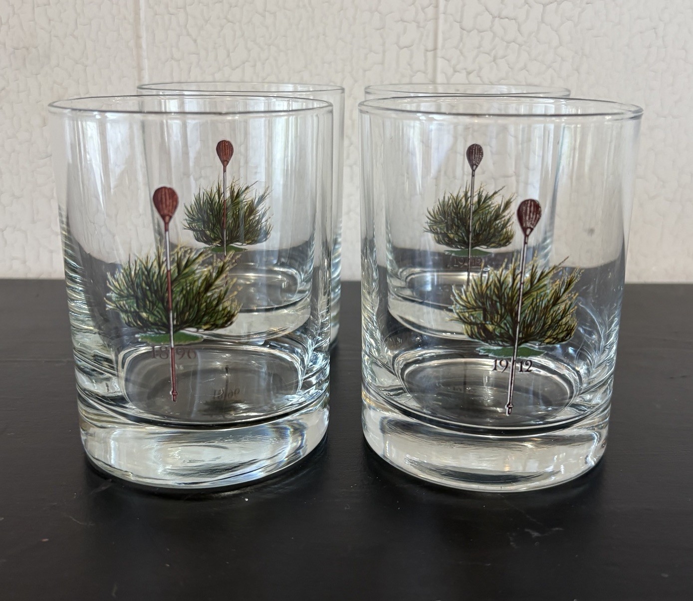 Vtg Merion Golf Club Whiskey Glasses Set Of 4 Mixed Years 1896 & 1912 Rocks Rare Vtg Merion Golf Club Whiskey Glasses Set Of 4 Mixed Years 1896 & 1912 Rocks Rare