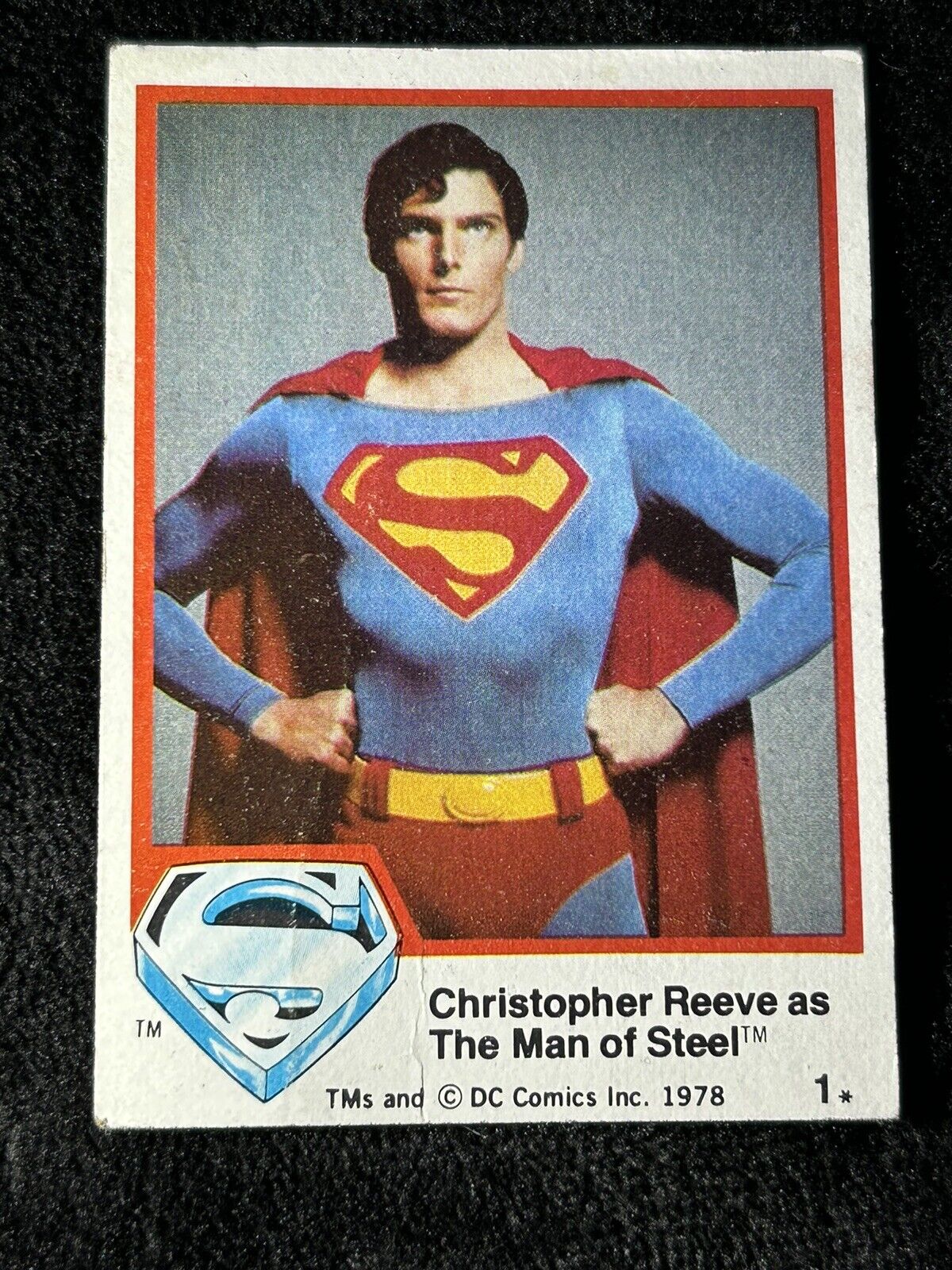 1978 Topps Superman Christopher Reeve as The Man of Steel Card # 1 - Wrinkle C51