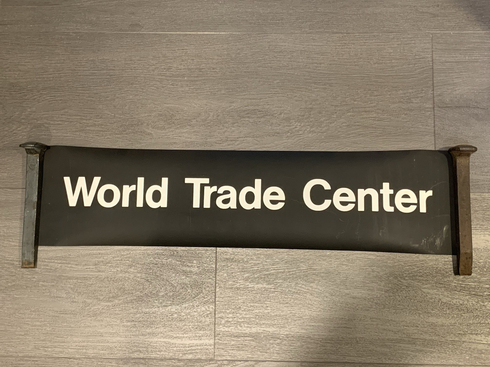 NYC SUBWAY SMALL I LINE ROLL SIGN WORLD TRADE CENTER FINANCIAL DISTRICT WALL ST.