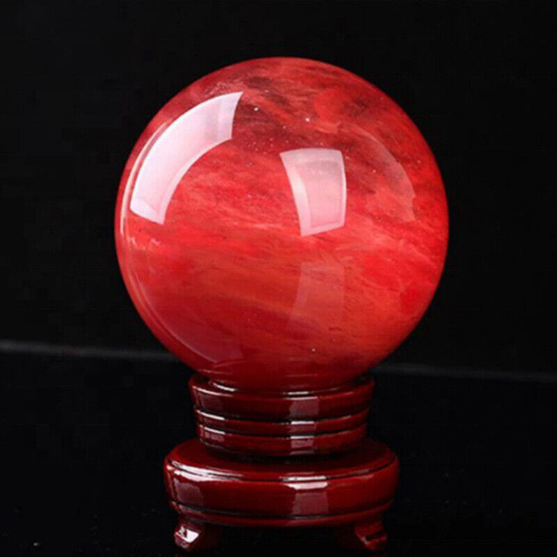 Natural Quartz Crystal Ball Rainbow Stone Sphere W/ Stand Healing Home Decor US