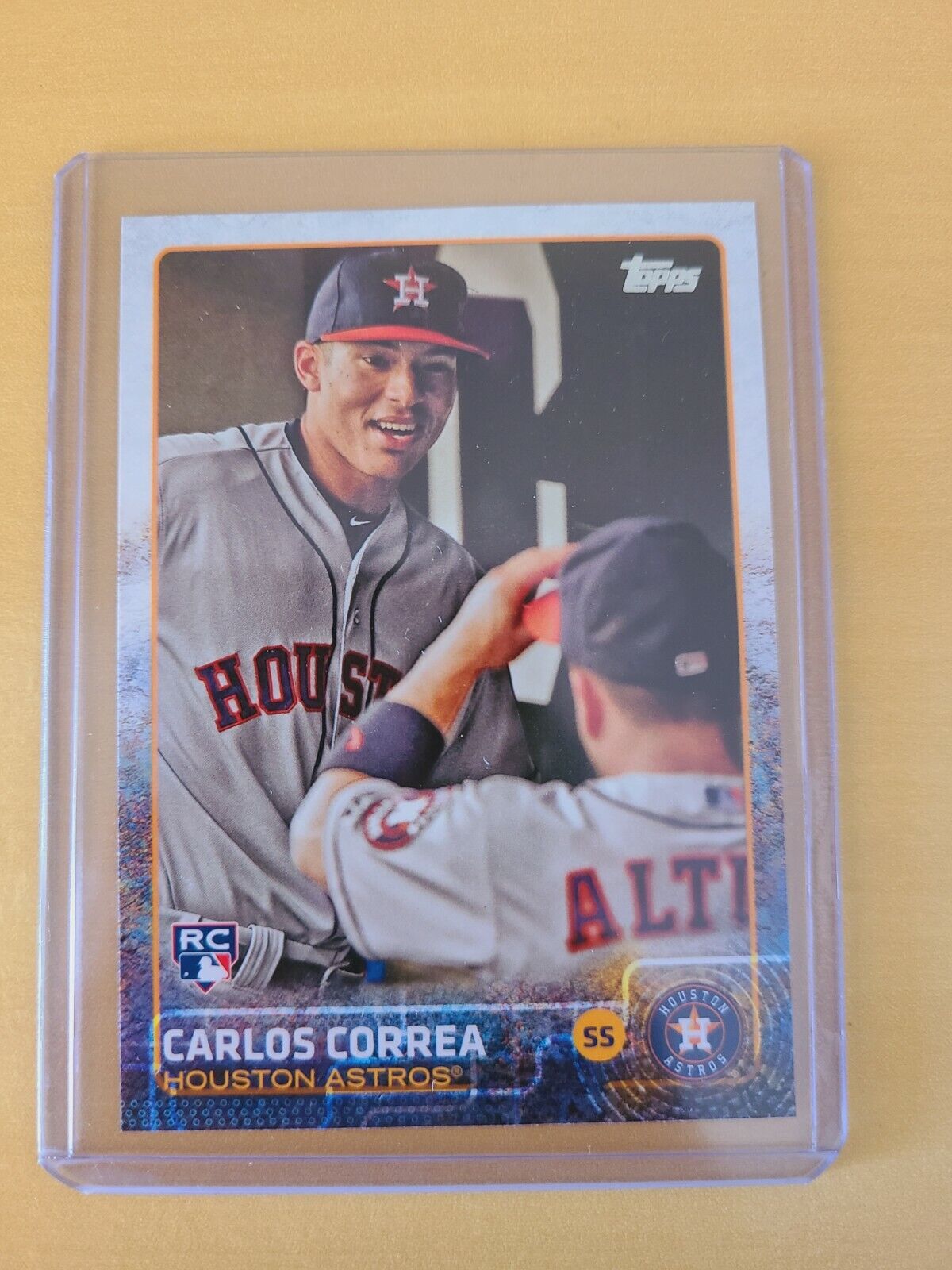 2015 Topps Update Carlos Correa Rc In Dugout Photo Variation Astros