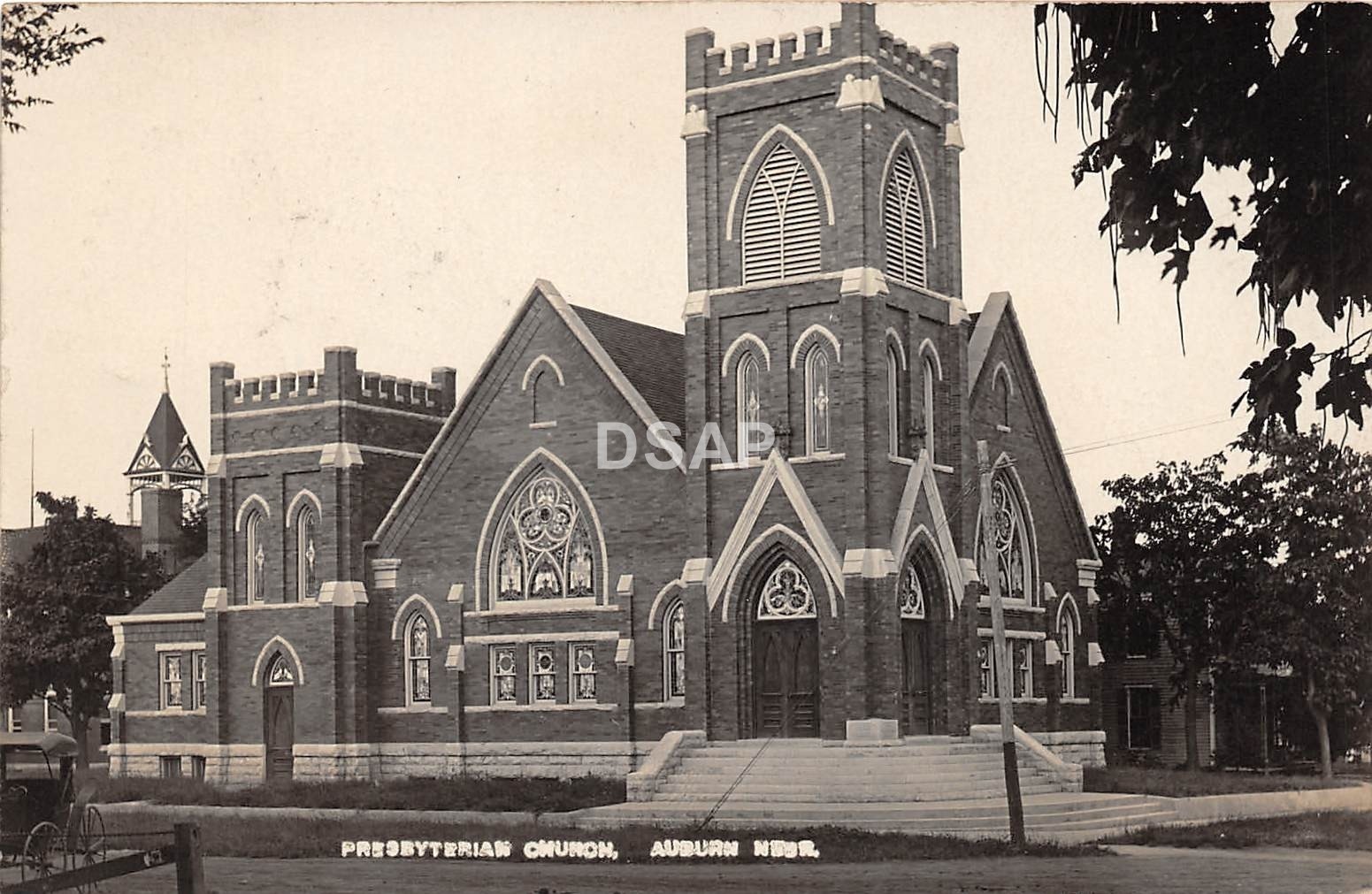 C93/ Auburn Nebraska Ne Real Photo RPPC Postcard c1910 Presbyterian Church C93/ Auburn Nebraska Ne Real Photo RPPC Postcard c1910 Presbyterian Church