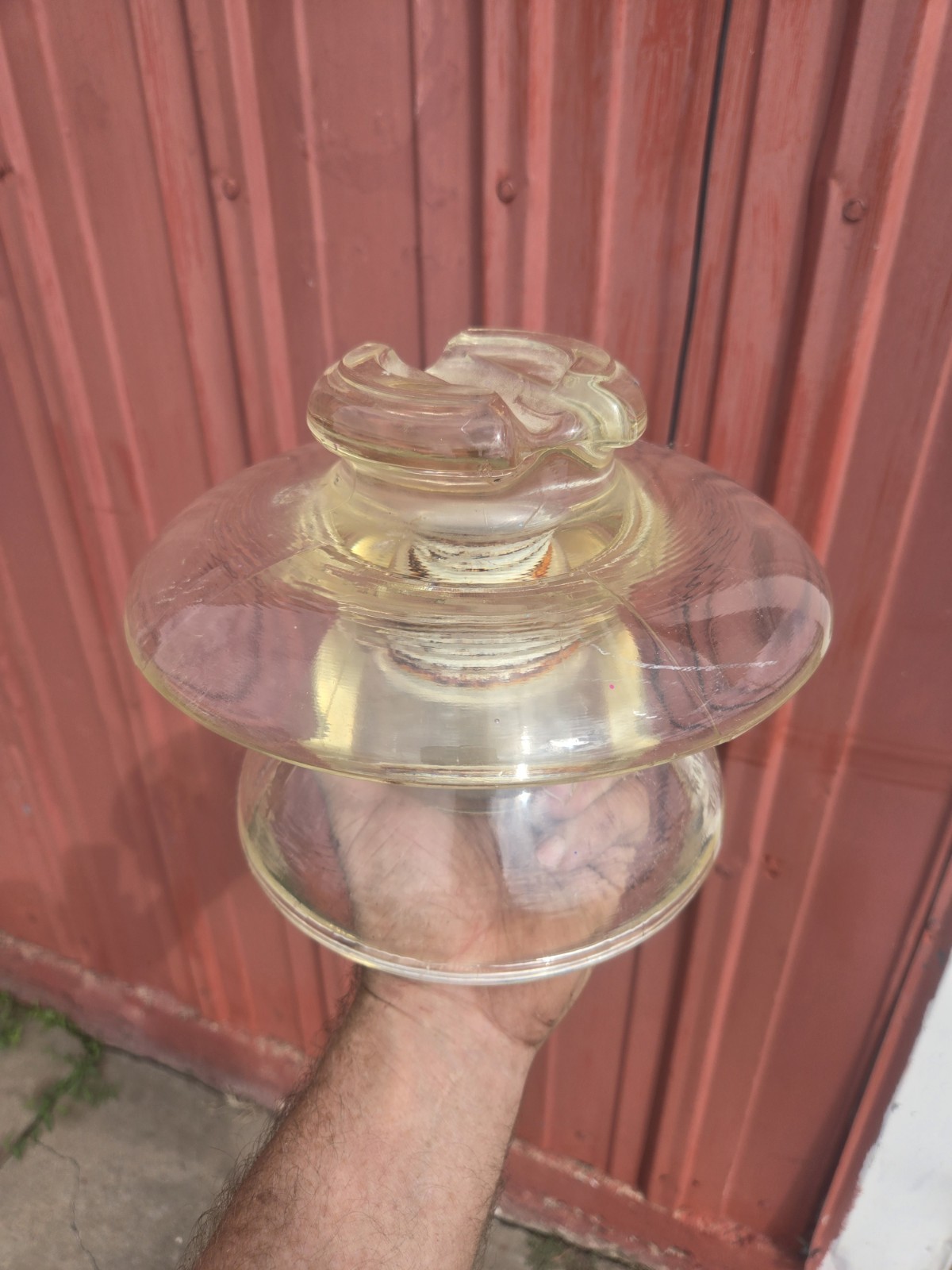 Vintage Antique Pyrex Corning K 401 Yellow/Amber Glass Insulator 9\ Vintage Antique Pyrex Corning K 401 Yellow/Amber Glass Insulator 9\