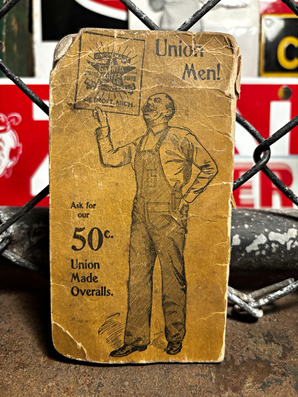 Vintage Headlight Overalls Detroit Advertising Memorandum Vintage Headlight Overalls Detroit Advertising Memorandum