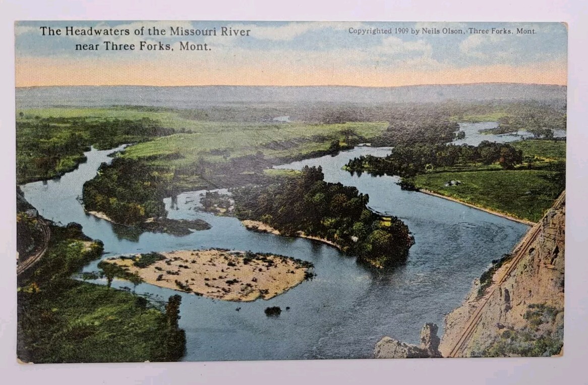 Three Forks Montana MT Postcard The Headwaters Of Missouri River c1910s Antique Three Forks Montana MT Postcard The Headwaters Of Missouri River c1910s Antique