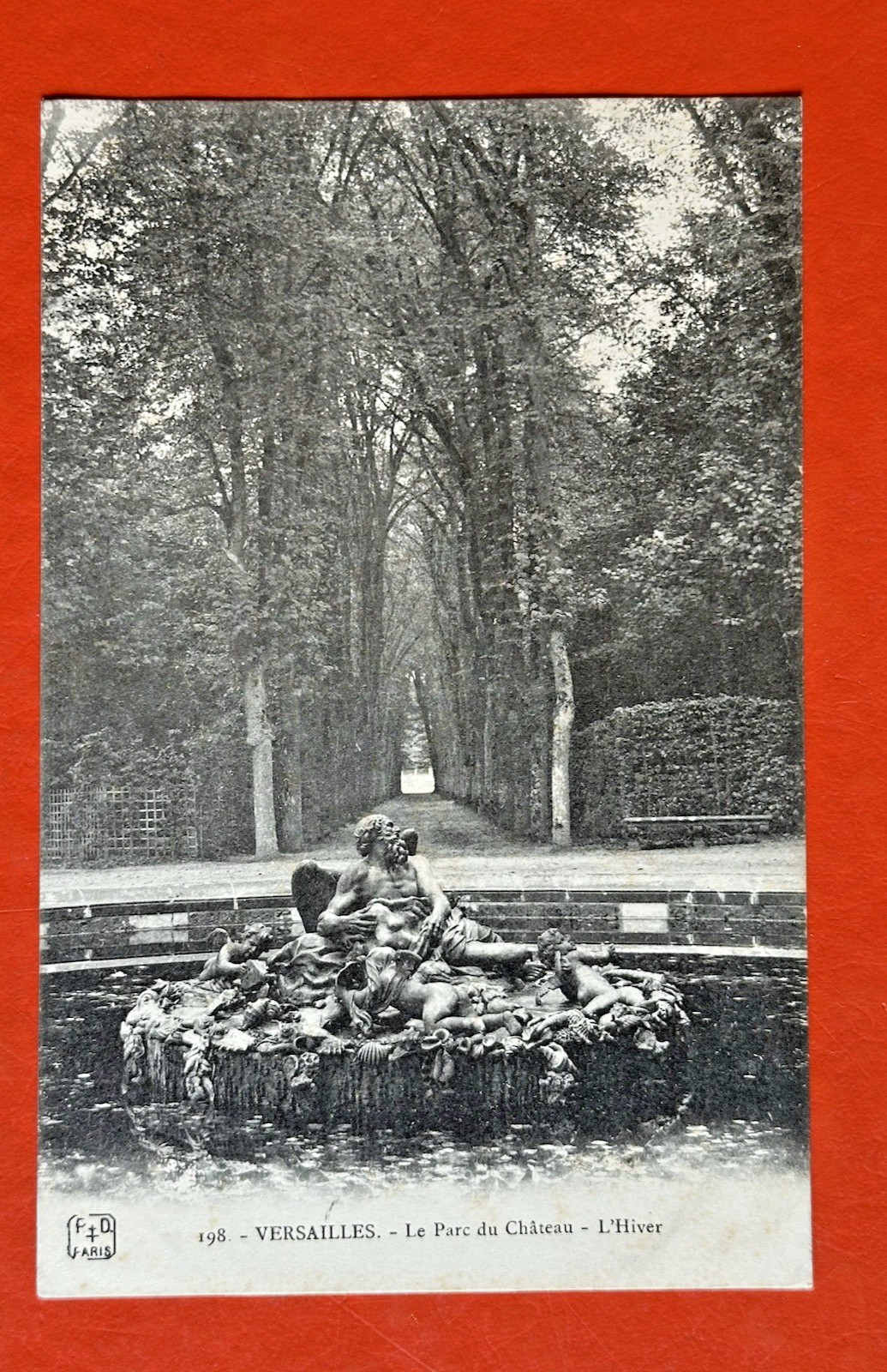 1909 VERSAILLES FRANCE Antique Postcard  ~ WINTER SCULPTURE  L\'HIVER