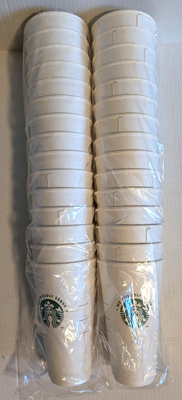 Starbucks Disposable Paper Cups Venti 24 oz. 30 Total - New Starbucks Disposable Paper Cups Venti 24 oz. 30 Total - New