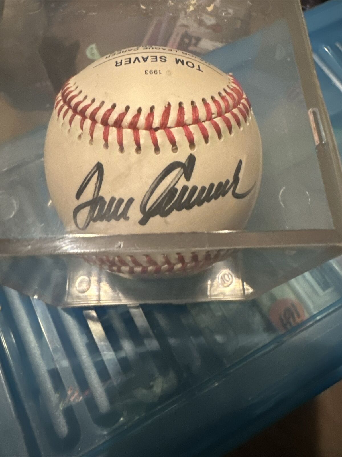Tom Seaver Autographed Fotoball Baseball No Coa