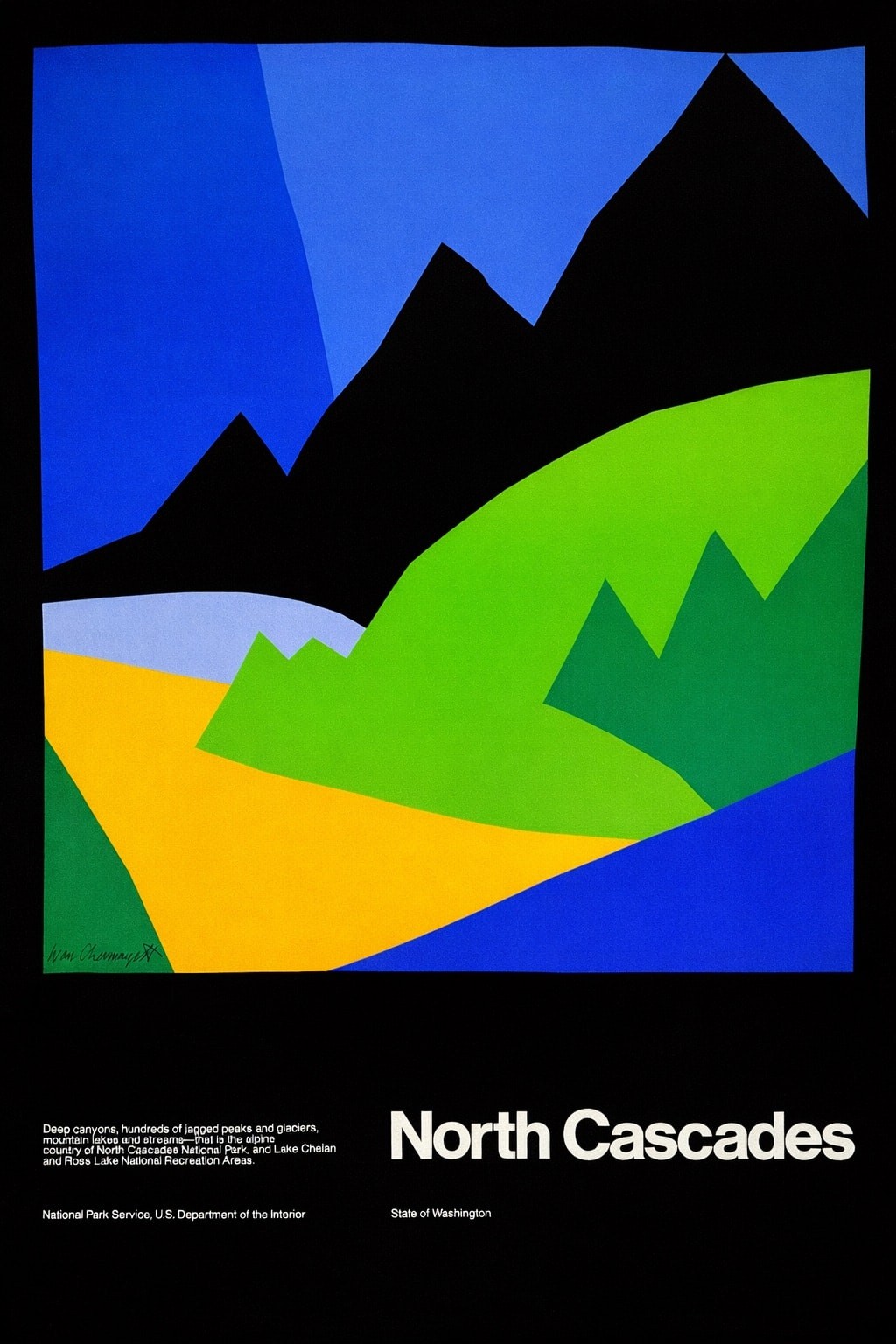 π² North Cascades Art Poster - Vintage National Park Print 16x24β - Premium π² North Cascades Art Poster - Vintage National Park Print 16x24β - Premium