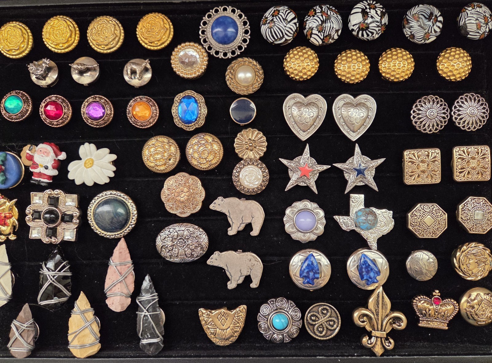 Vintage Button Cover Lot ?- Nony, Western, Art Glass, Jewel Tones 68pc Vintage Button Cover Lot ?- Nony, Western, Art Glass, Jewel Tones 68pc