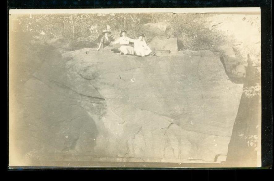 Vintage Postcard RPPC Real Photo Big Rock Ladies Pose Shenandoah National Park