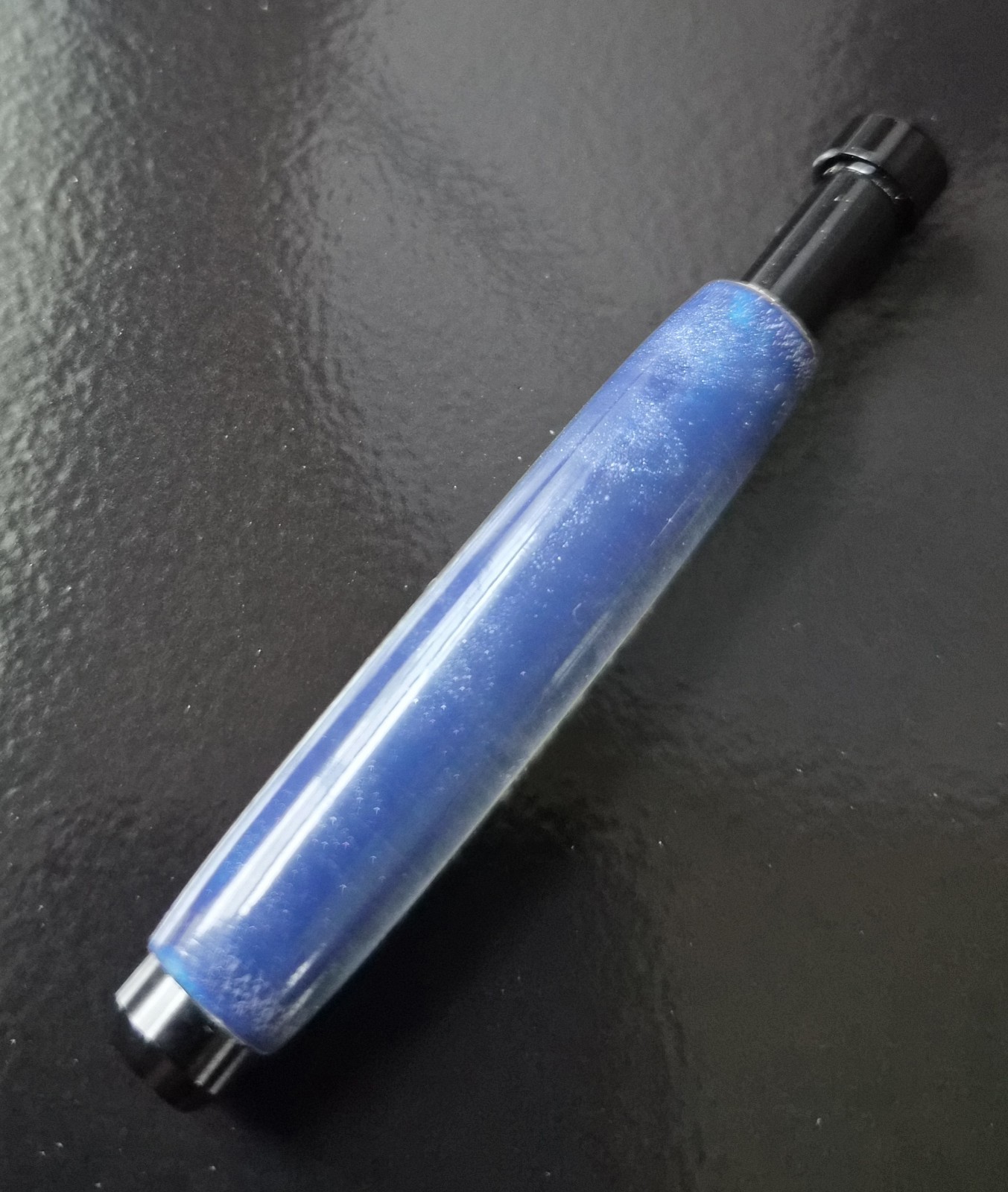 Handcrafted Ez-Eject Tobacco Taster , Epoxy Resin, Blue/Black