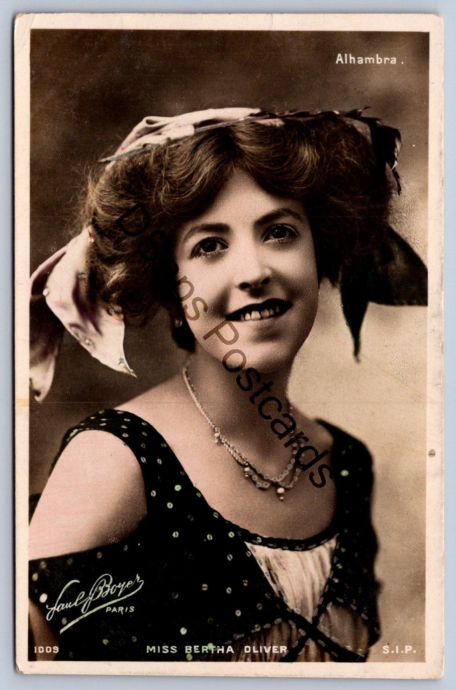 K65/ Interesting RPPC Postcard c1910 Miss Bertha Oliver Stage Performer France15 K65/ Interesting RPPC Postcard c1910 Miss Bertha Oliver Stage Performer France15