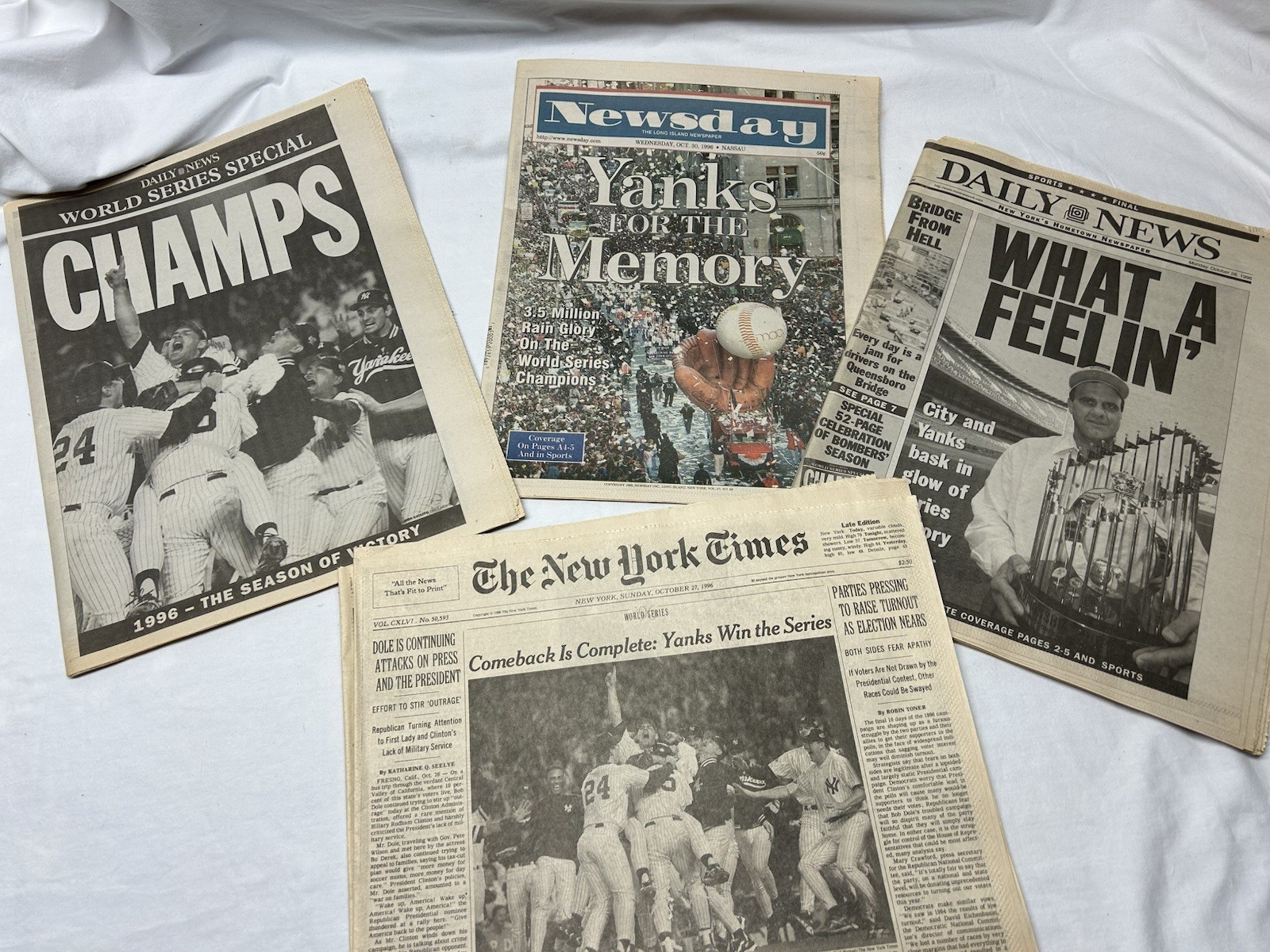 New York Yankees 1996 World Series Newspapers (Daily News, NY Times, Newsday) New York Yankees 1996 World Series Newspapers (Daily News, NY Times, Newsday)