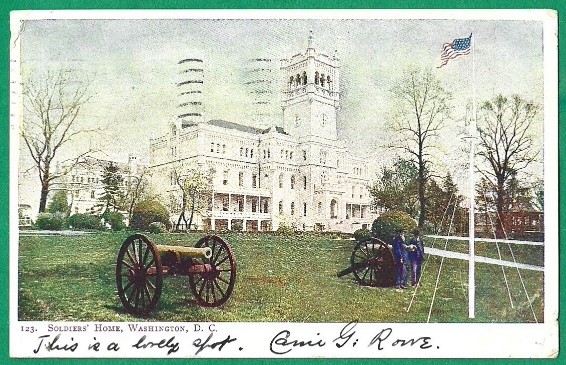 SOLDIERS' HOME THE SCOTT BUILDING WASHINGTON D.C. 1907 Antique Postcard